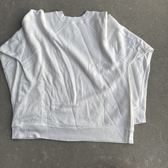 Vintage Joy Christmas Pullover Crewneck Puff Print Santa Claus White Size Large - Picture 9 of 9